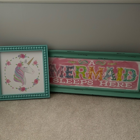 Girls room mermaid and unicorn signs - Picture 1 of 10